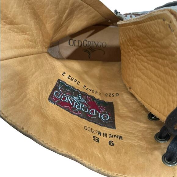 Old Gringo Roxton Boots Bone Leather Floral Lace-Up Western Style Size 9 - Picture 12 of 12